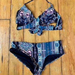 Vibrant pattern two piece bikini